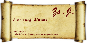 Zsolnay János névjegykártya