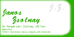 janos zsolnay business card